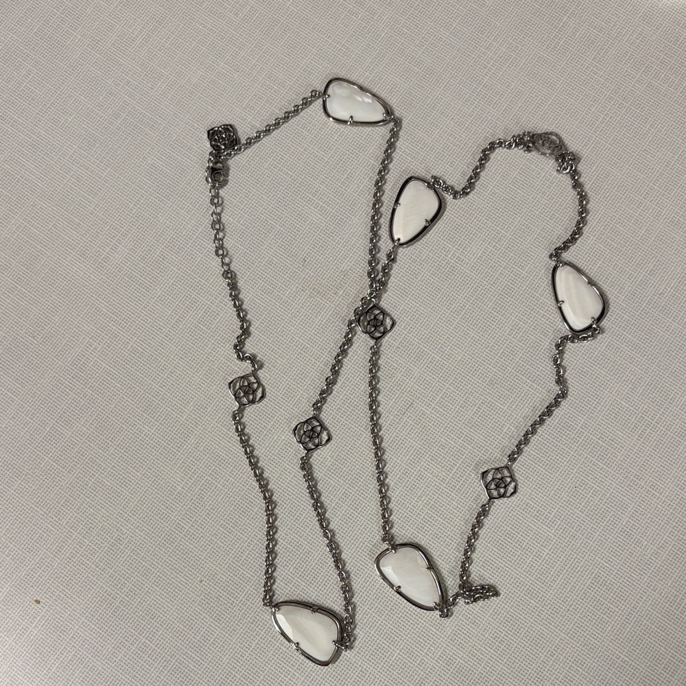 Kendra Scott Elegant Silver and White Necklace